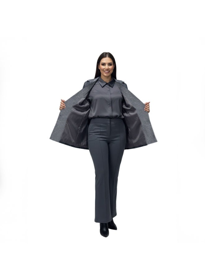 Smoky Egypt Smoky Suede Geo Print Quilted Jacket-Gray - Image 3